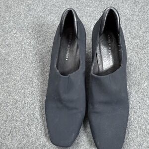 Donald J Pliner Stretch Pump Heels Black Neoprene Leather Womens 8.5